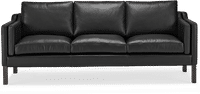 2213 Three Seater Sofa Italian Leather/Black image.