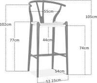 Wishbone (Y) Barstool Walnut/Walnut image.