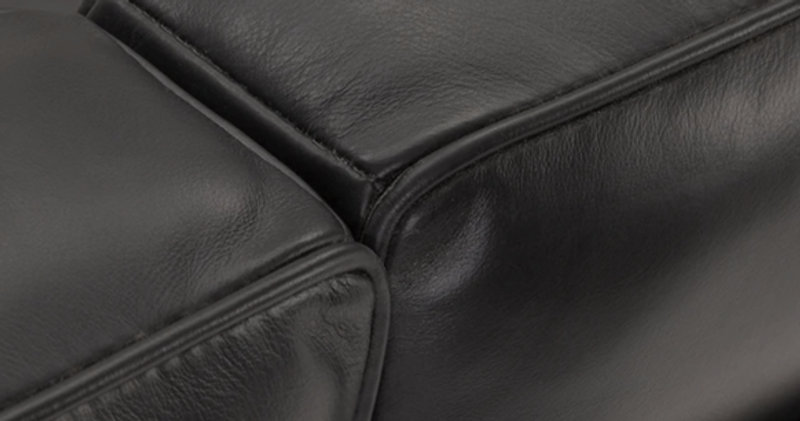 LC2 Style Petit - 3-Sitzer Sofa - Schwarzes Leder