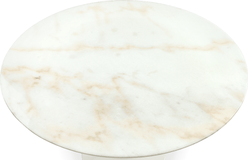 Tulipan rundt spisebord - hvit marmor