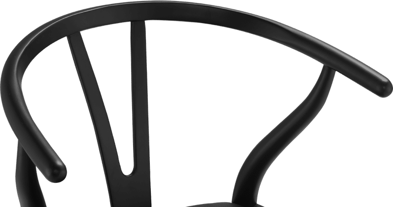 Wishbone (Y) Chair - CH24 - Black - Black Leather