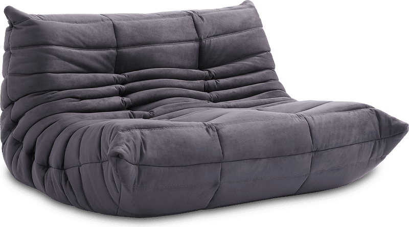 Comfort Style 2-Sitzer Sofa Charcoal Grey Alcantara/Alcantara