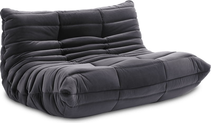 Sofá de 2 plazas Comfort Style Dark Grey Velvet/Velvet