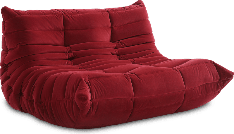 Sofá de 2 plazas Comfort Style Dark Red Velvet/Velvet