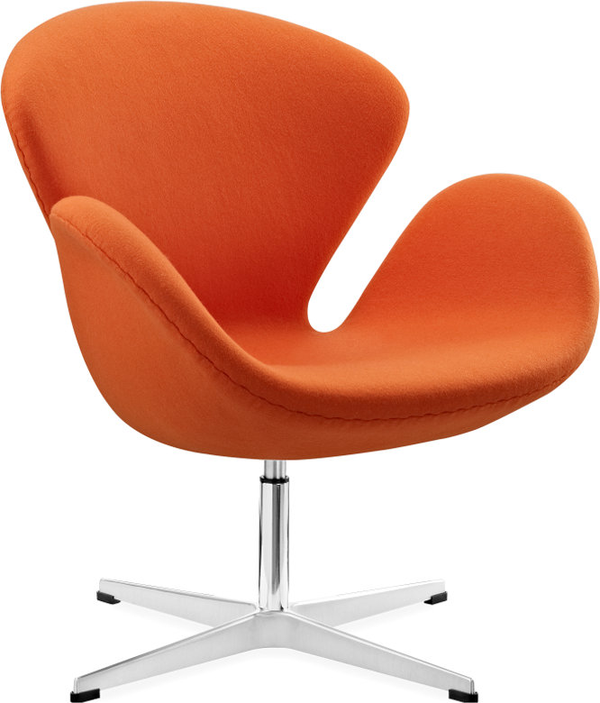 The Swan Chair  Wool/Without piping/Orange image.