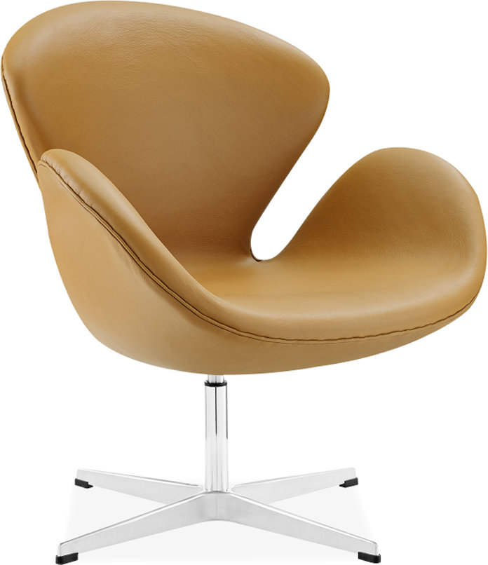The Swan Chair  Italian Leather/With piping/Terracota image.