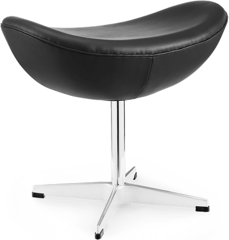 Egg Stool Italian Leather/With piping/Black image.