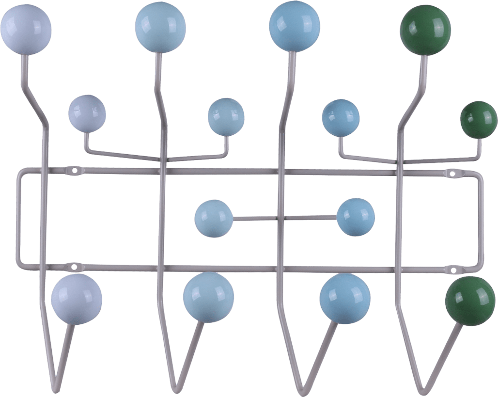 Eames Style Hang It All Coat Rack Blue Multitone image.