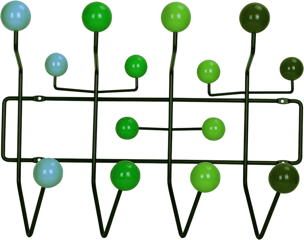 Eames Style Hang It All Coat Rack Green Multitone image.