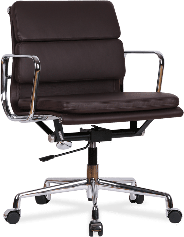 Eames Style Office Chair EA217 Leather Coffee image.