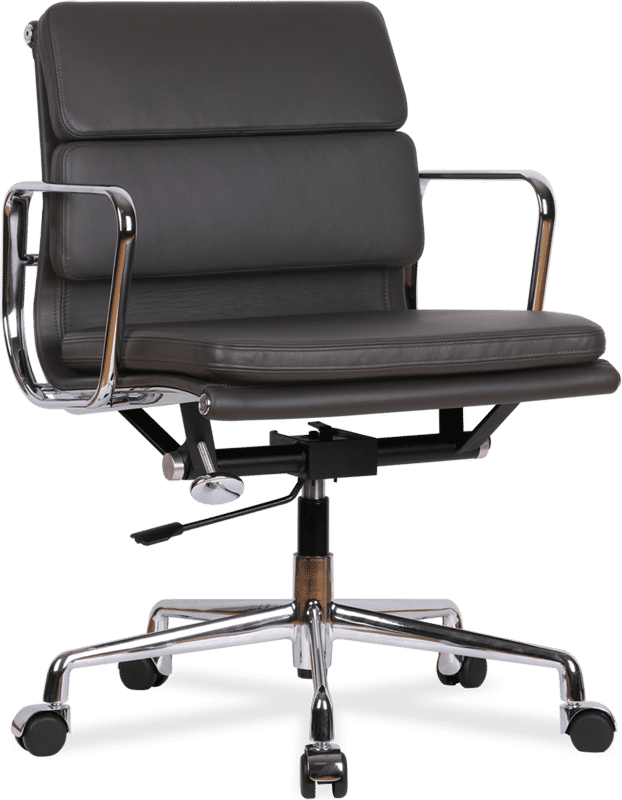 Eames Style Office Chair EA217 Leather Grey image.