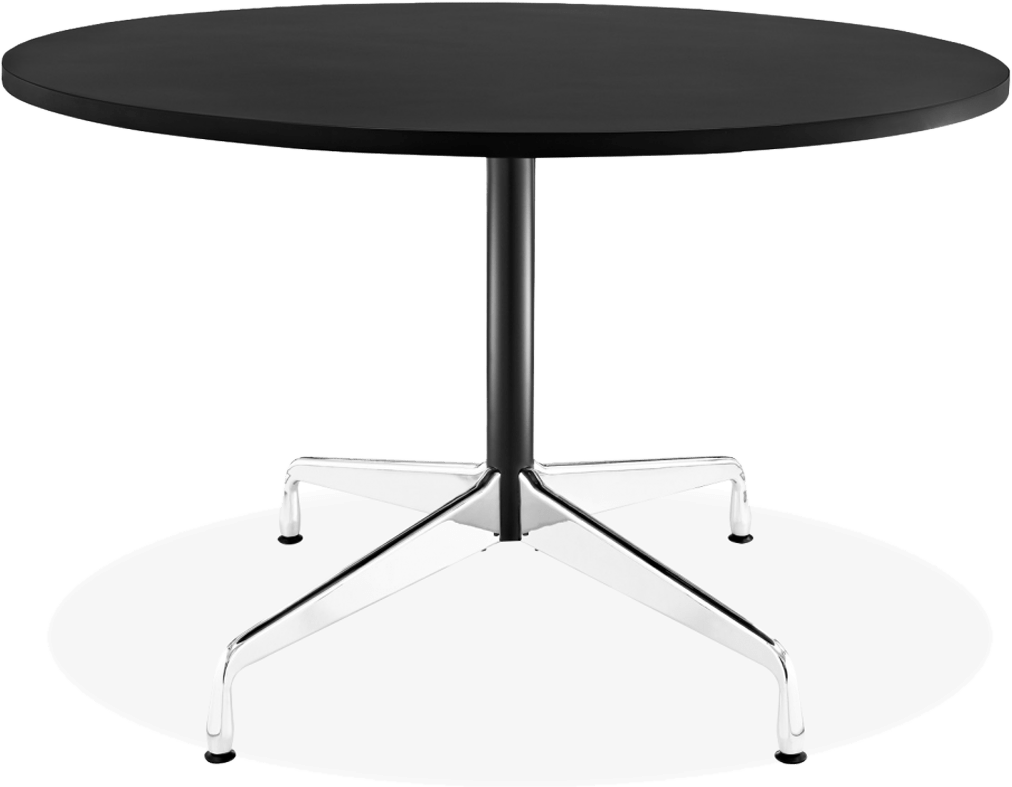 Eames Style Round Conference Table Black/120 CM image.