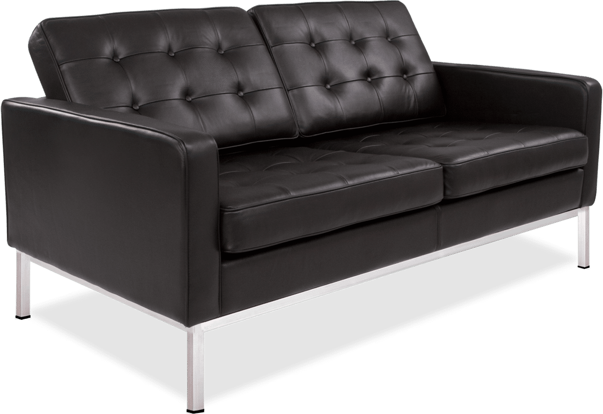 Knoll 2 Seater Sofa Premium Leather/Black image.