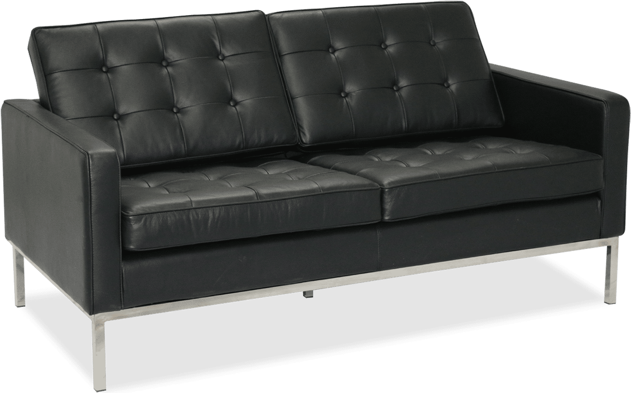 Knoll 2 Seater Sofa Italian Leather/Black image.