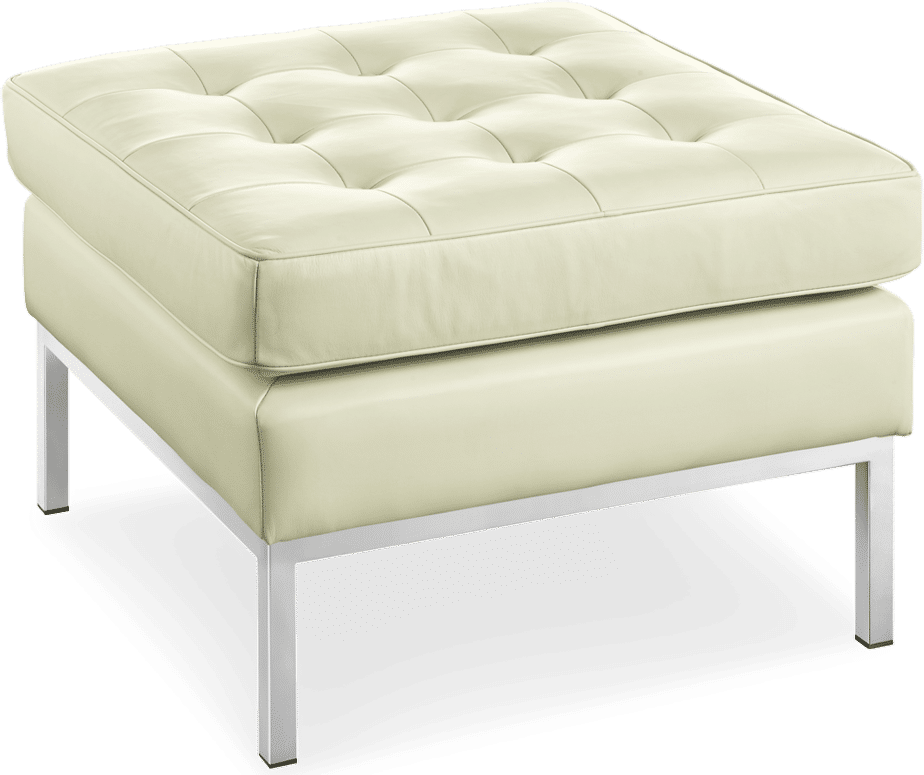 Knoll Ottoman Premium Leather/Cream image.