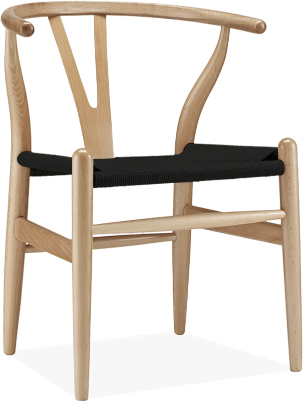 Wishbone (Y) Chair - CH24 Beech/Black image.