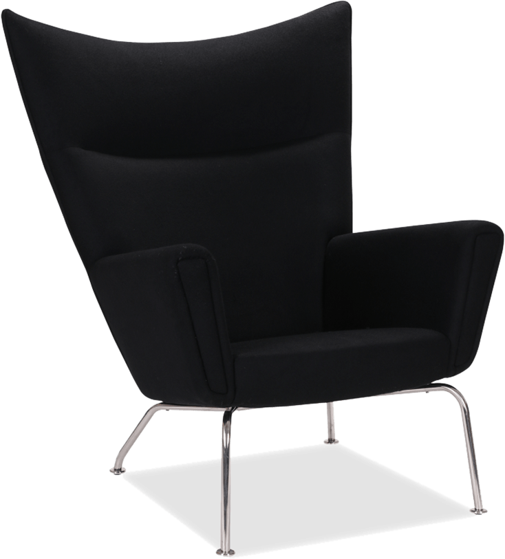 CH445 - Wing Chair Wool/Black image.