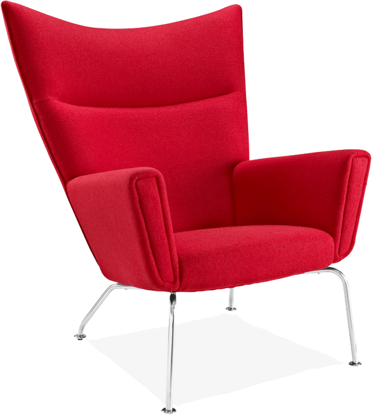 CH445 - Wing Chair Wool/Deep Red image.