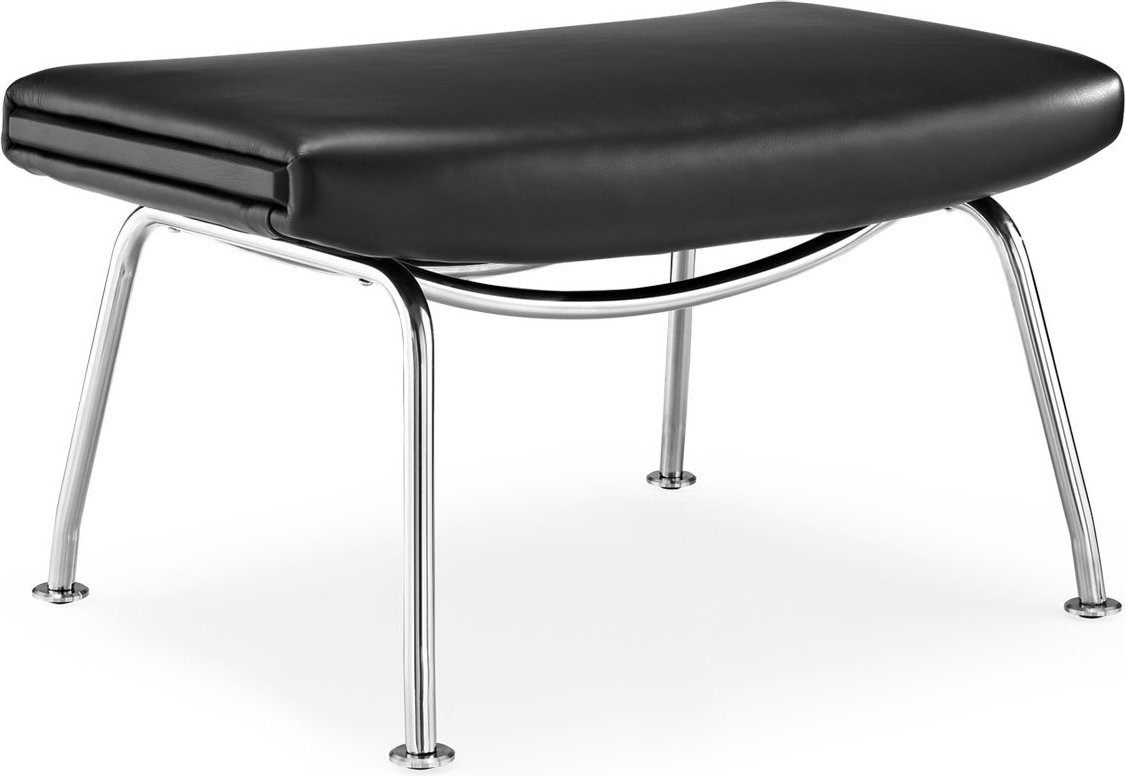 CH445 - Wing Chair Stool Premium Leather/Black  image.