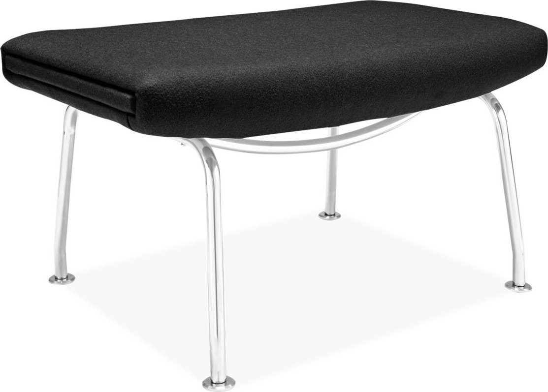 CH445 - Wing Chair Stool Wool/Black image.