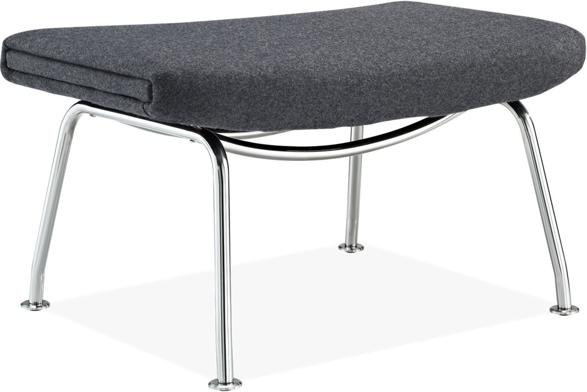 CH445 - Wing Chair Stool Wool/Charcoal Grey image.