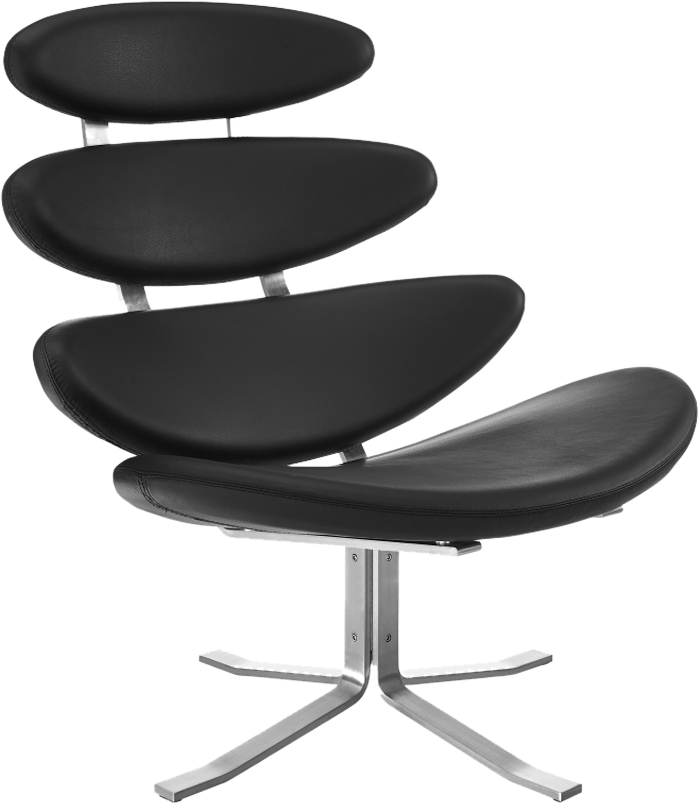 The Corona Chair Italian Leather/Black image.