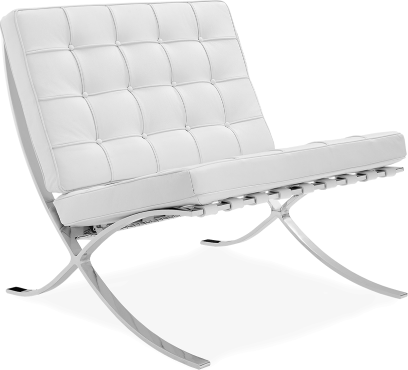 Barcelona Chair Italian Leather/White image.