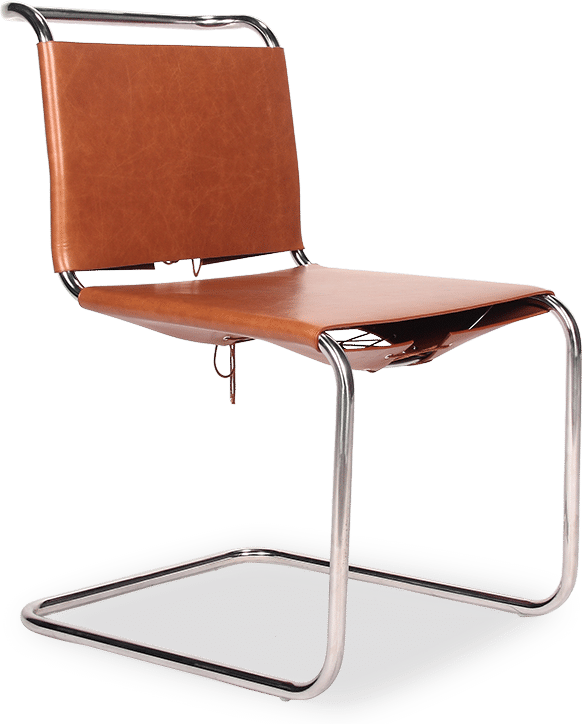 Mart Stam Chair Premium Leather/Dark Tan image.