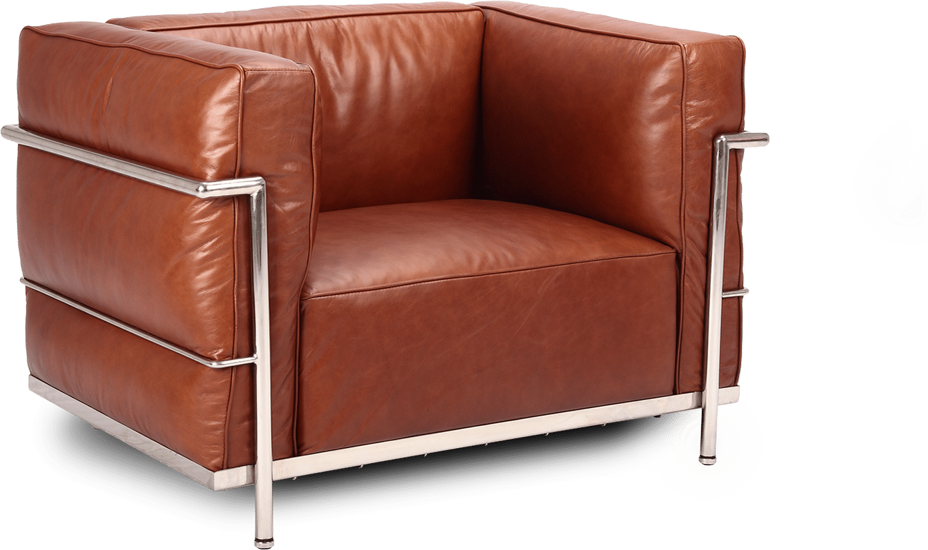 LC3 Style Grand Confort Armchair Dark Tan image.