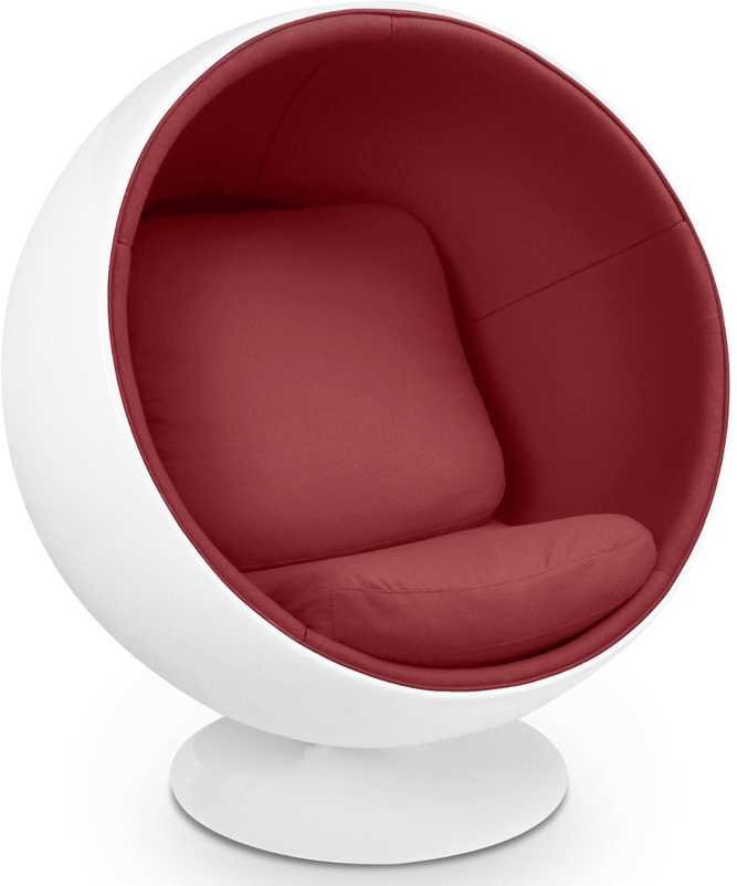 Ball Chair Deep Red/White/Large image.