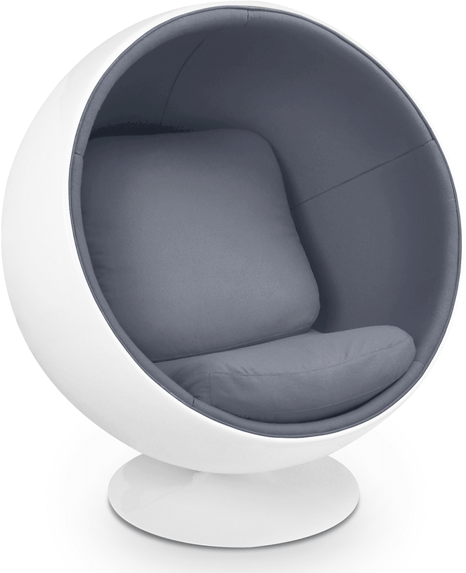 Ball Chair Charcoal Grey/White/Medium image.