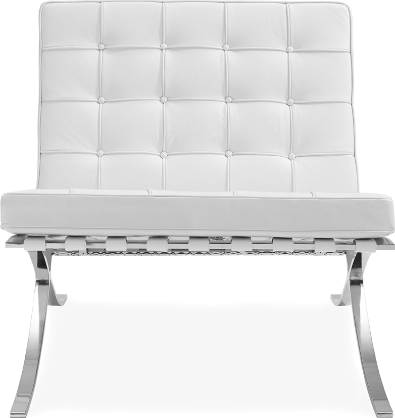 White leather barcelona chair discount