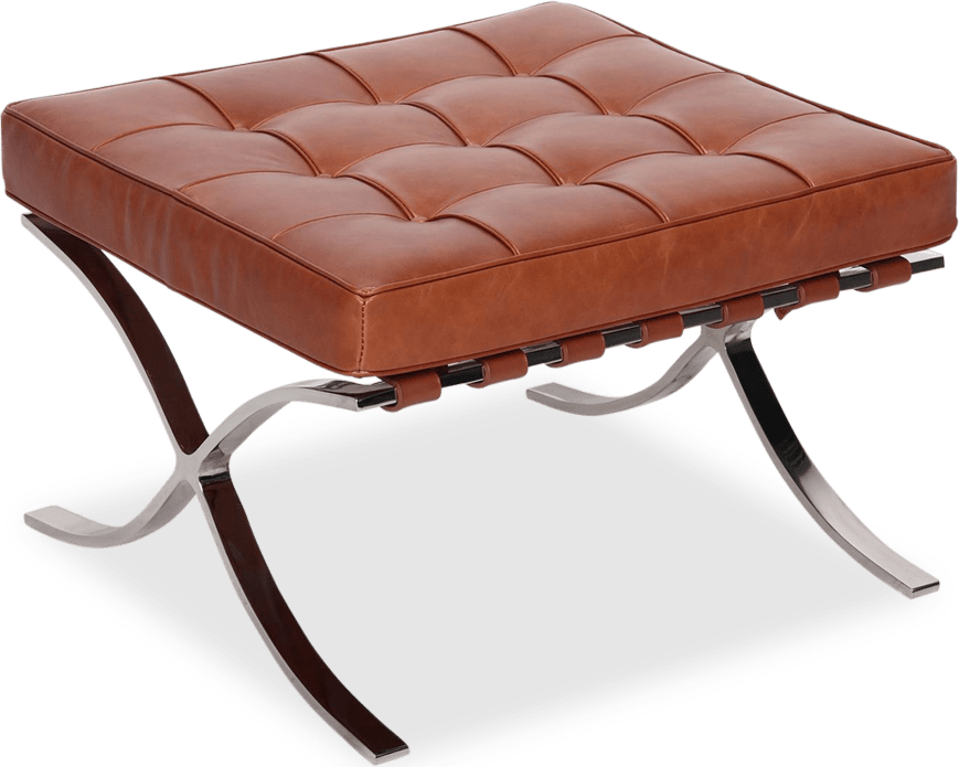 Barcelona Stool  Premium Leather/Camel image.
