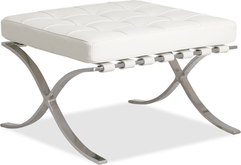 Barcelona Stool  Premium Leather/White image.