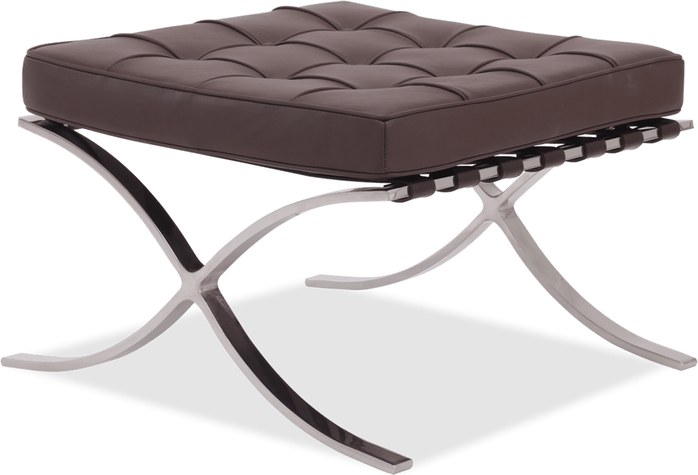 Barcelona Stool  Italian Leather/Dark Brown image.