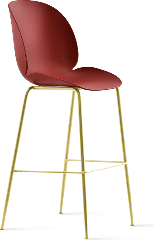 Beetle Style Barstool Red/Gold image.