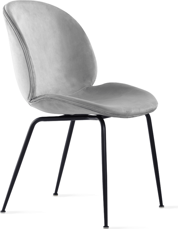 Beetle Style Dining Chair - Full Upholstered Velvet Grey Velvet/Black image.