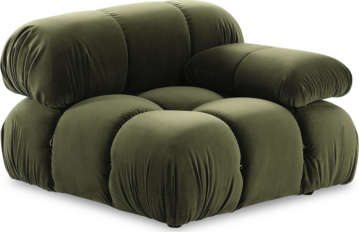 Camaleonda Style Left Arm Sofa Bottle Green Velvet/Velvet image.