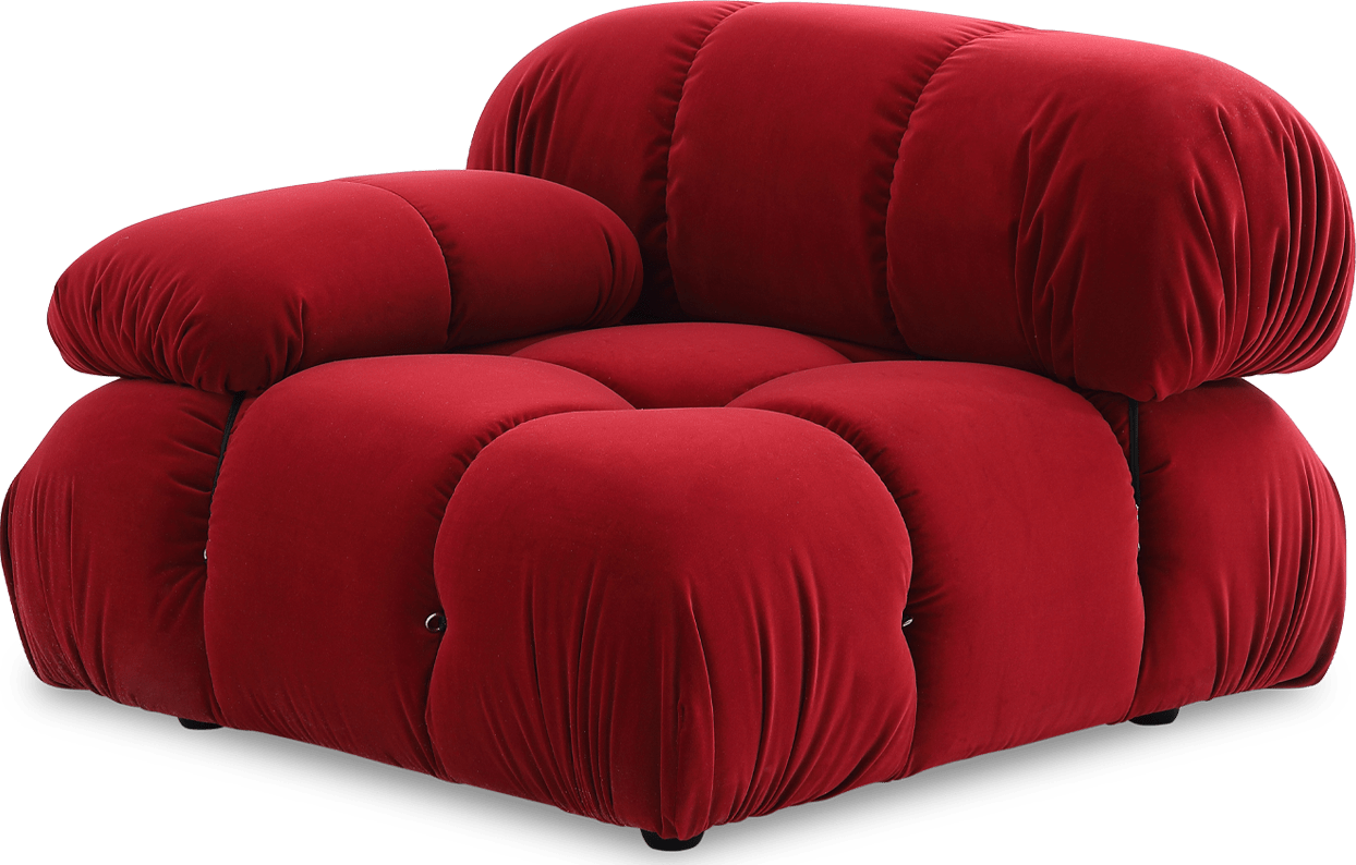 Camaleonda Style Right Arm Sofa Dark Red Velvet/Velvet image.