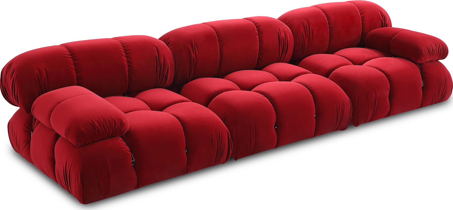Camaleonda Left Arm Sofa – Dark Red Velvet | Mobelaris