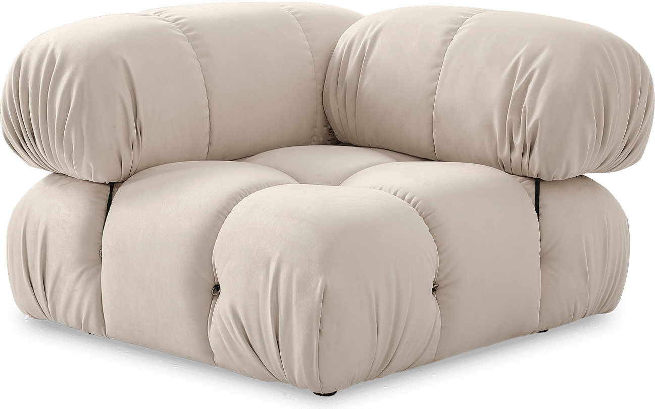 Camaleonda Style Corner Sofa - Left Armrest Creamy Alcantara/Alcantara image.