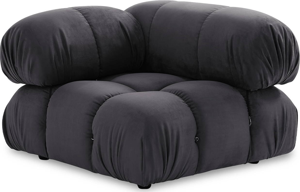 Camaleonda Style Corner Sofa - Right Armrest Charcoal Grey Alcantara/Alcantara image.