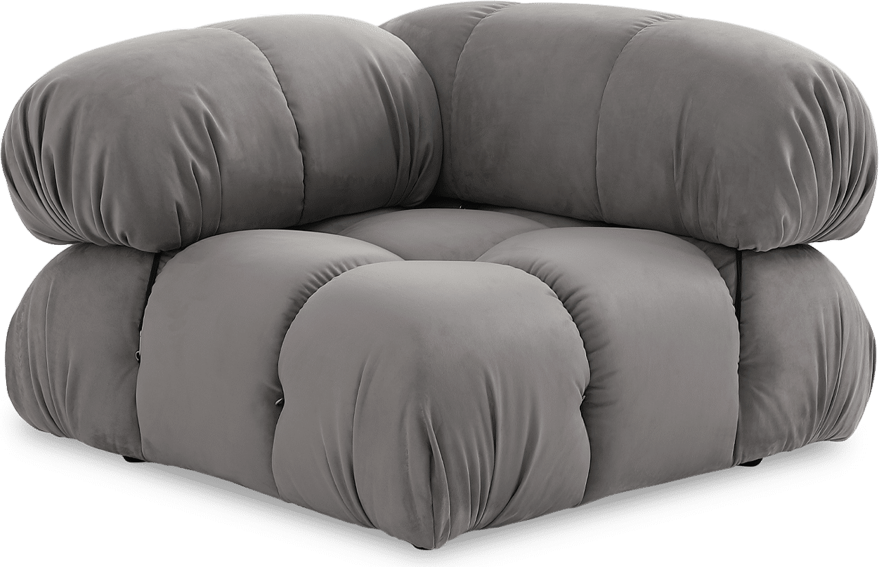 Camaleonda Style Corner Sofa - Right Armrest Light Grey Alcantara/Alcantara image.