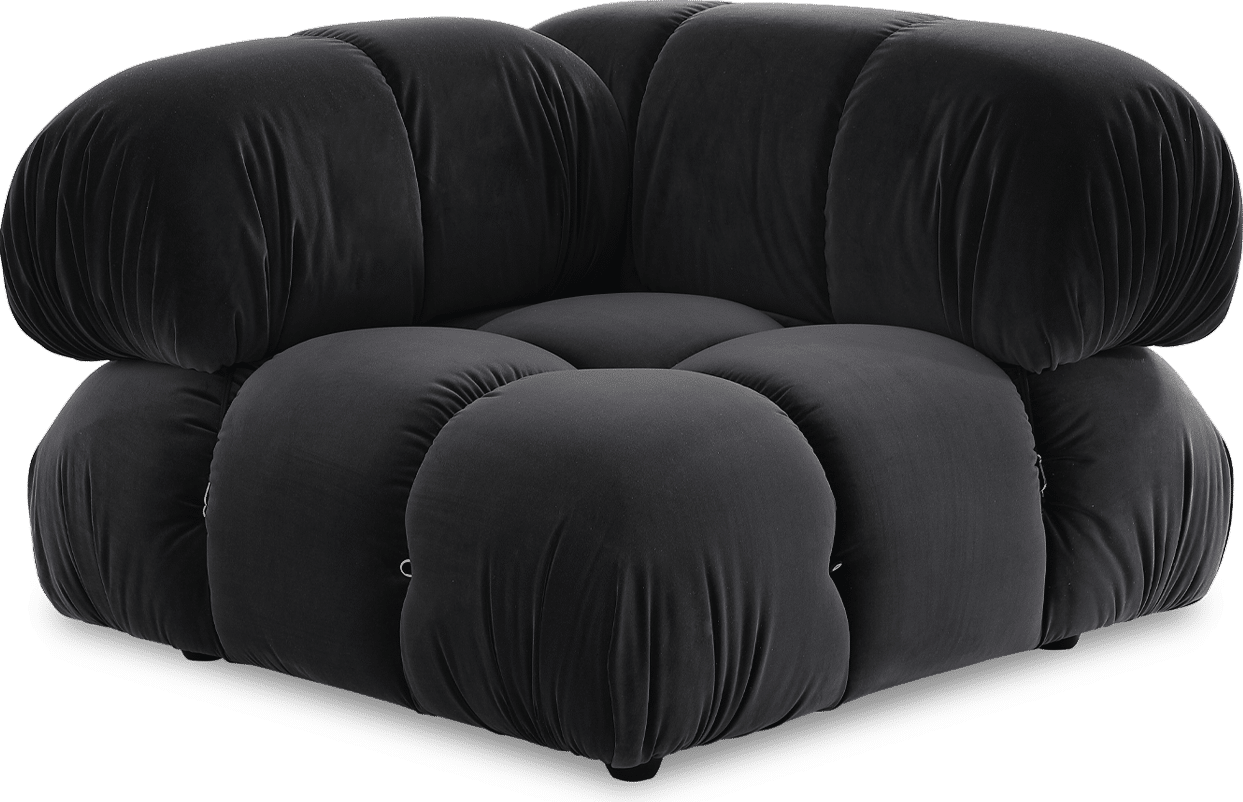Camaleonda Style Corner Sofa - Right Armrest Dark Grey Velvet/Velvet image.