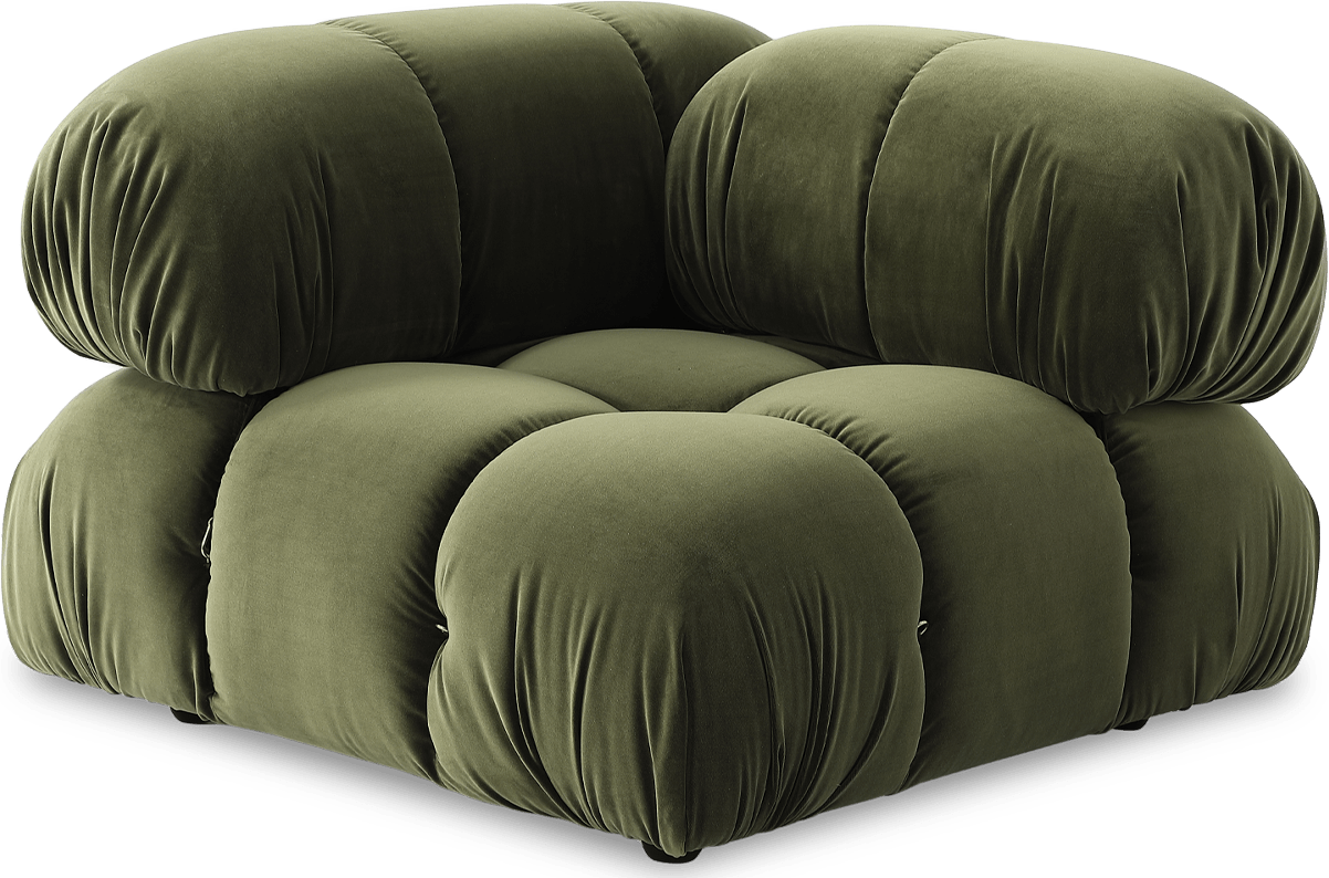 Camaleonda Style Corner Sofa - Left Armrest Bottle Green Velvet/Velvet image.