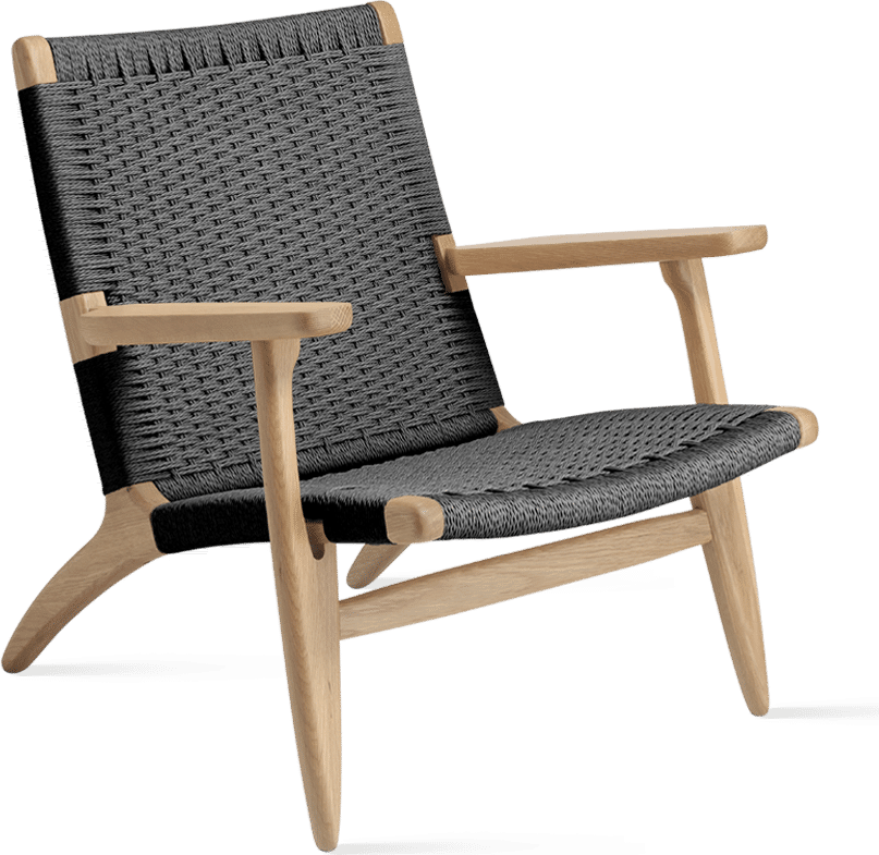 CH25 Easy Chair Solid Oak/Black image.