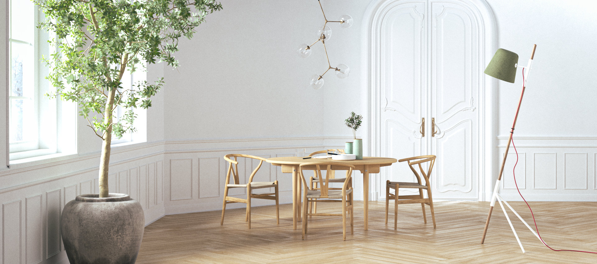 CH337 Style Dining Table Oak Soap Finish