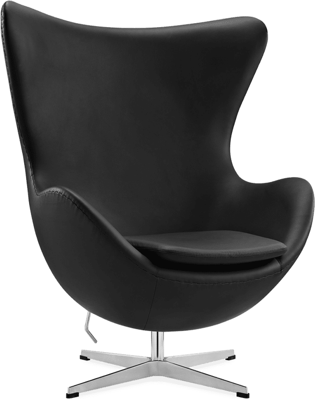 The Egg Chair Italian Leather/Without piping/Black image.