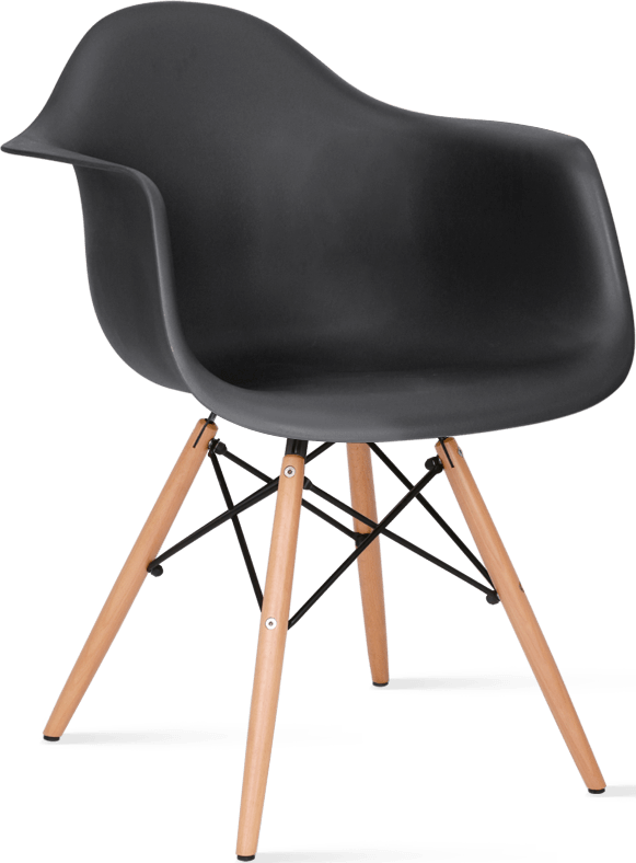 DAW Style Plastic Dining Chair Basalt/Light Wood image.