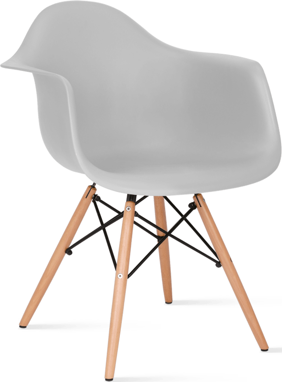 DAW Style Plastic Dining Chair Light Grey/Light Wood image.